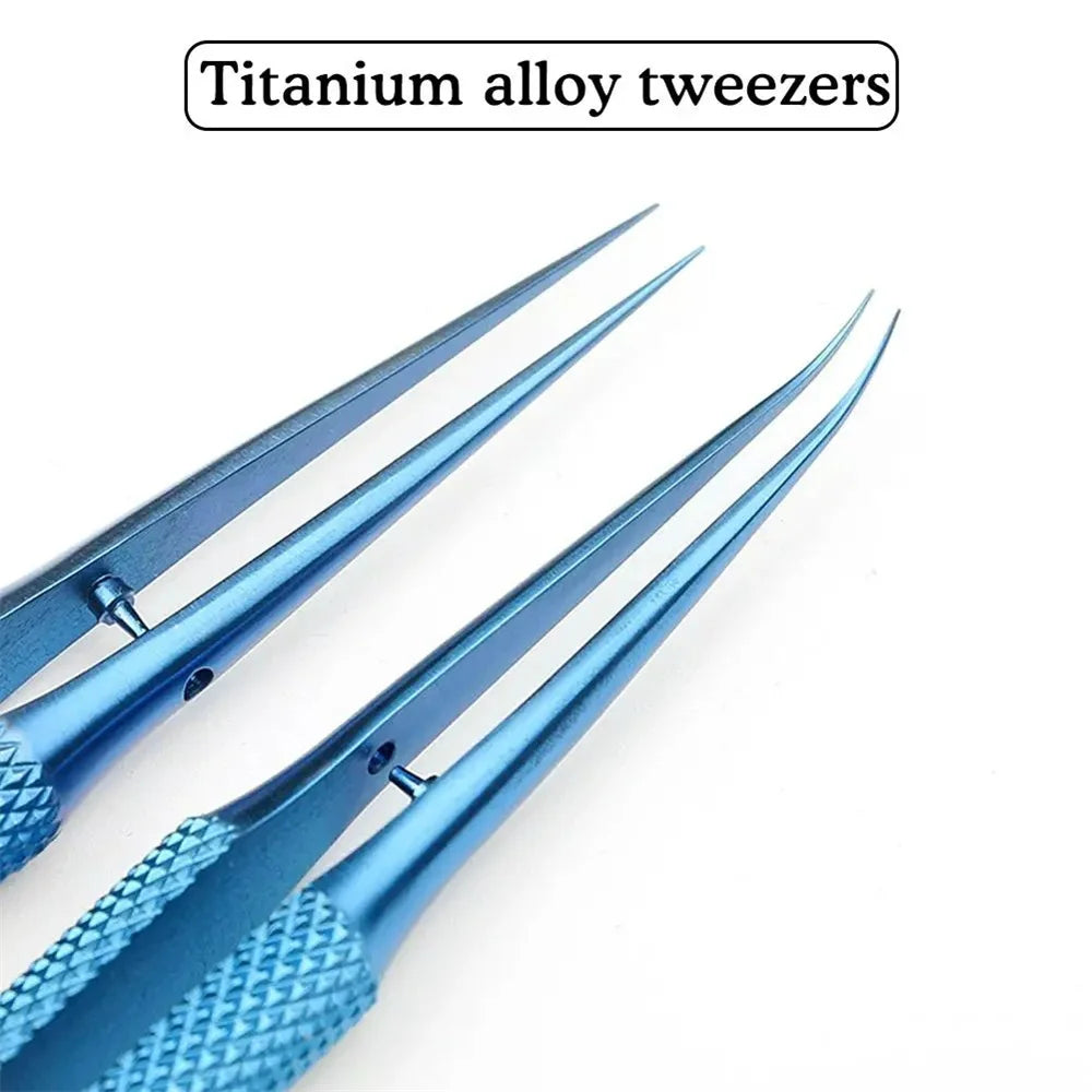 Precision Electronic Maintenance Tweezers Titanium Alloy Straight Curved Fly Wire Clamping Antimagnetic Tweezer Repair Accessory Qme