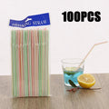 100Pcs Colorful Bendable Straw Drinking Kunststof Straw for Milk Tea Bar Party Rietjes Drinking Wedding Kitchen Beverage Straws Qme 100pcs