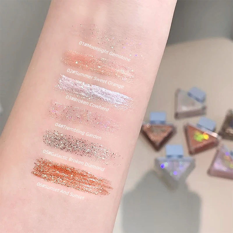 Gege Bear Glazed Eyeshadow Liquid Pearlescent Glitter Brightens Qme