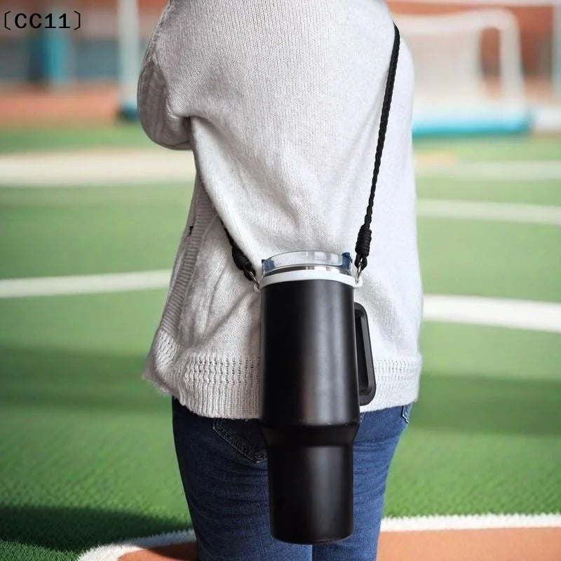 Braided Crossbody Strap Insulated Cups Water Bottle Shoulder Cup Qme