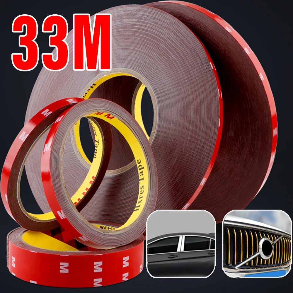 Double sided Adhesive Tape Extra Strong Acrylic Foam Adhesive Tape Automotive Thickened High Temperature Fixing Sticky Tape Tool Qme 12 Meters Tap 15mm|0.8mm