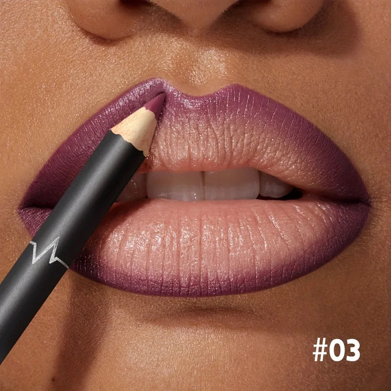 Waterproof Matte Lipliner Pencil Red Contour Tint Lipstick Long Qme 03