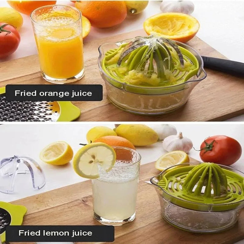 4-in-1 Citrus Lemon Orange Juicer Manual Hand Squeezer Built-in Qme