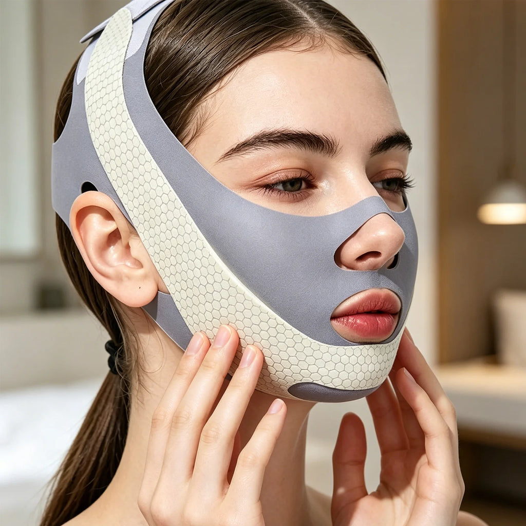V-shaped Face Lifting bandage for Firming and Shaping Adjustable High Elastic Comfortable Night Wear Face Caring Supplies Qme