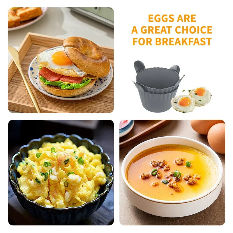 Air Fryer Silicone Egg Mold Thickened Oven-safe Baking Cups Non-toxic Qme