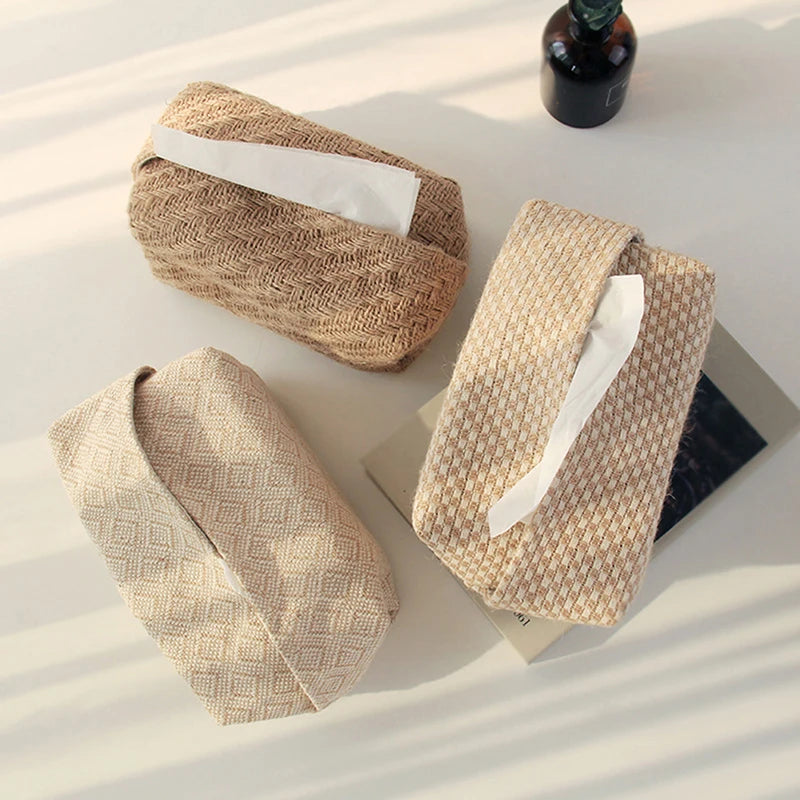 Napkin Holder Home Decor Handkerchief Box Nordic Cotton Linen Cloth Qme