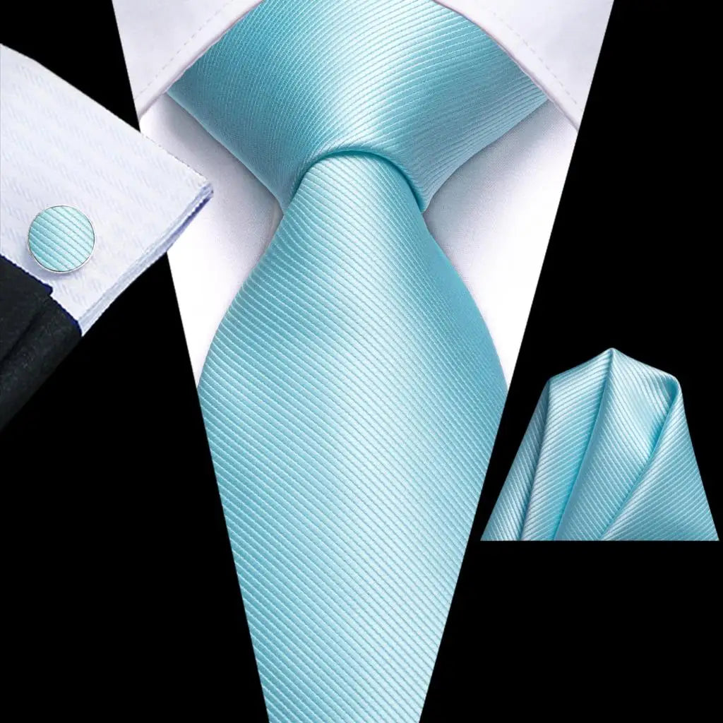 Hi-Tie Solid Orange Blue Mens Fashion Necktie Handkerchief Cufflinks for Tuxedo Accessory Classic Silk Luxury Tie for Man Gift Qme SN-3703