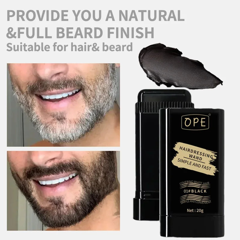 2-in-1 Beard Filler Powder Styling Brush Temporary Washable Dye Qme