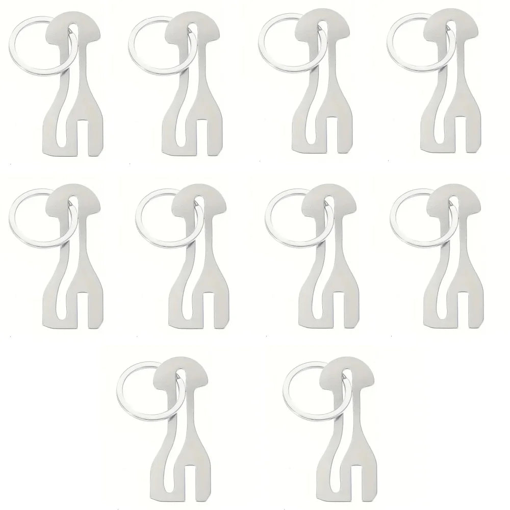 10pcs Stainless Steel Shopping Cart Token Key Tag Reusable for Supermarket Trolley Token Keychain Release Key Coin Keyring Qme 10PCS