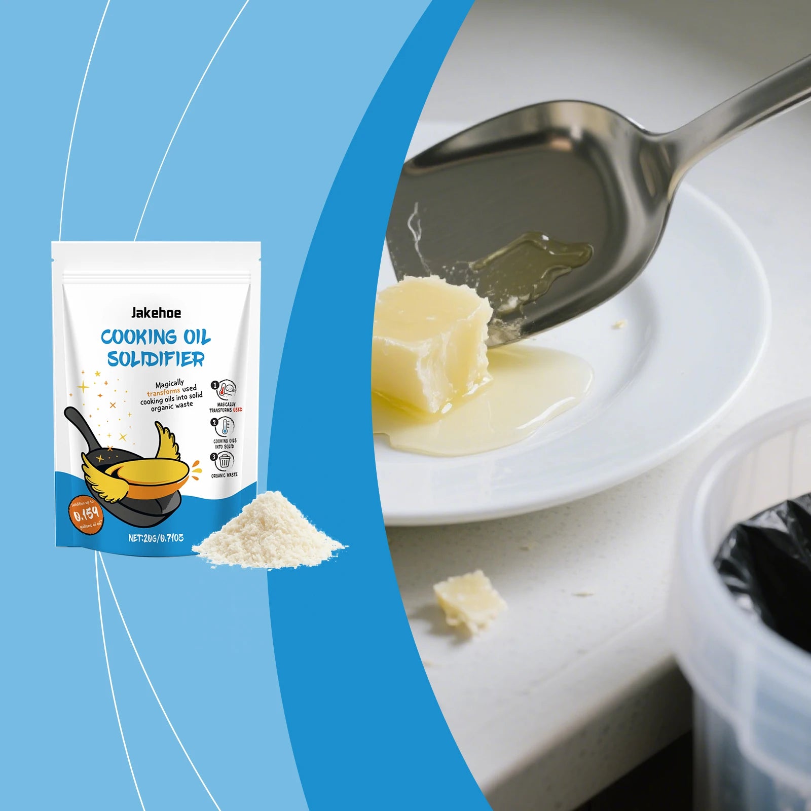 Edible Oil Coagulant Quickly Solidify Waste Oil Wide Application Environmental Friendly Kitchen Waste Oil Solidification Powder Qme