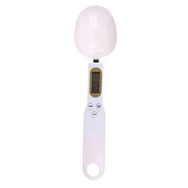 Mini Spoon Scale Digital Kitchen Scale Electronic LCD Food Scale 0.1-500g Cooking Flour Milk Coffee Powder Weight Measure Spoon Qme White 1Kg