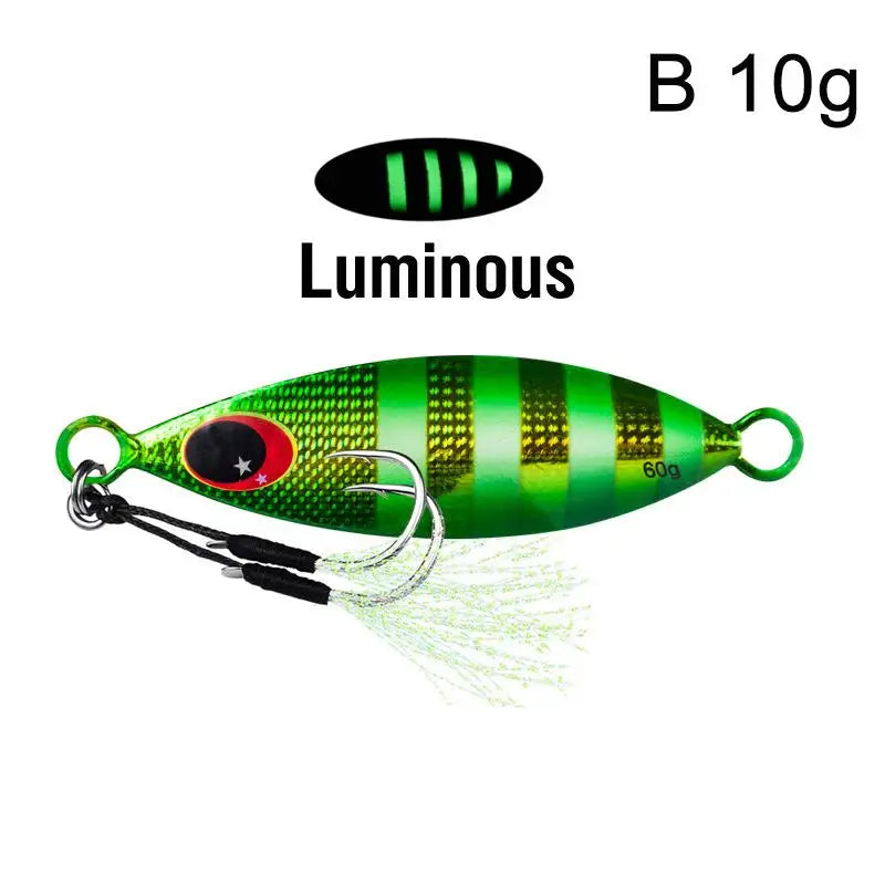 Metal Jig Spoon Lure Artificial Bait Shore Slow Jigging Hard Bass Qme B 10g