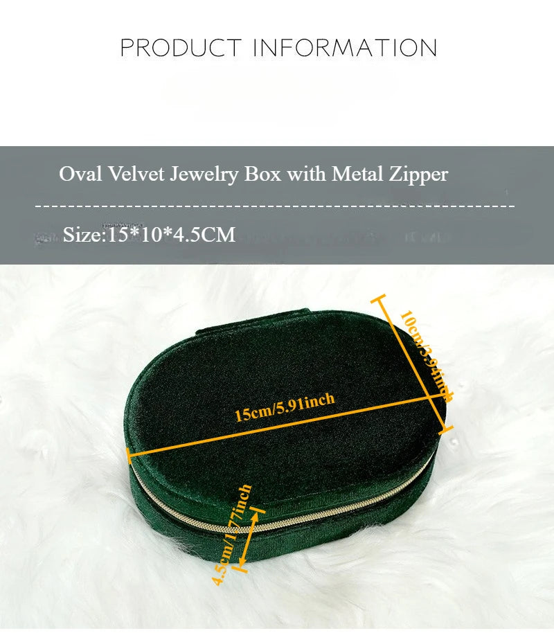 New Arrival Oval-Shaped Velvet Mini Jewelry Box Organizer for Rings Earrings Bracelets Necklace Jewelry Case for Ring Hot Sale Qme