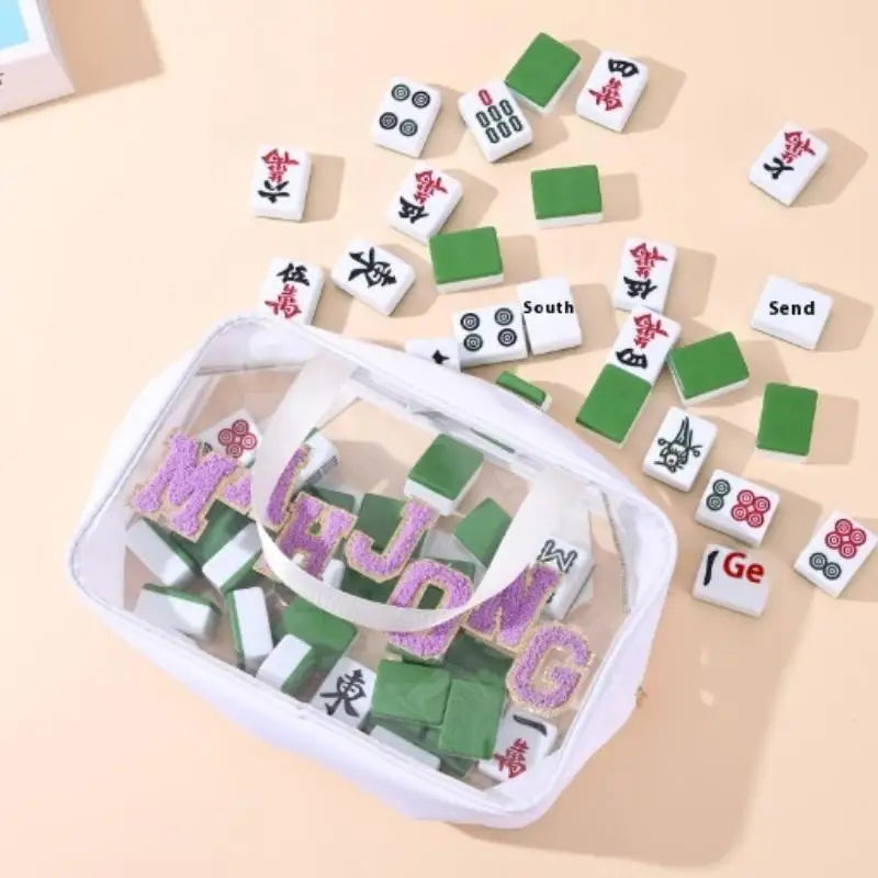 Business Studio Home Travel Adults Teens Mahjong Tile Bag Waterproof Qme