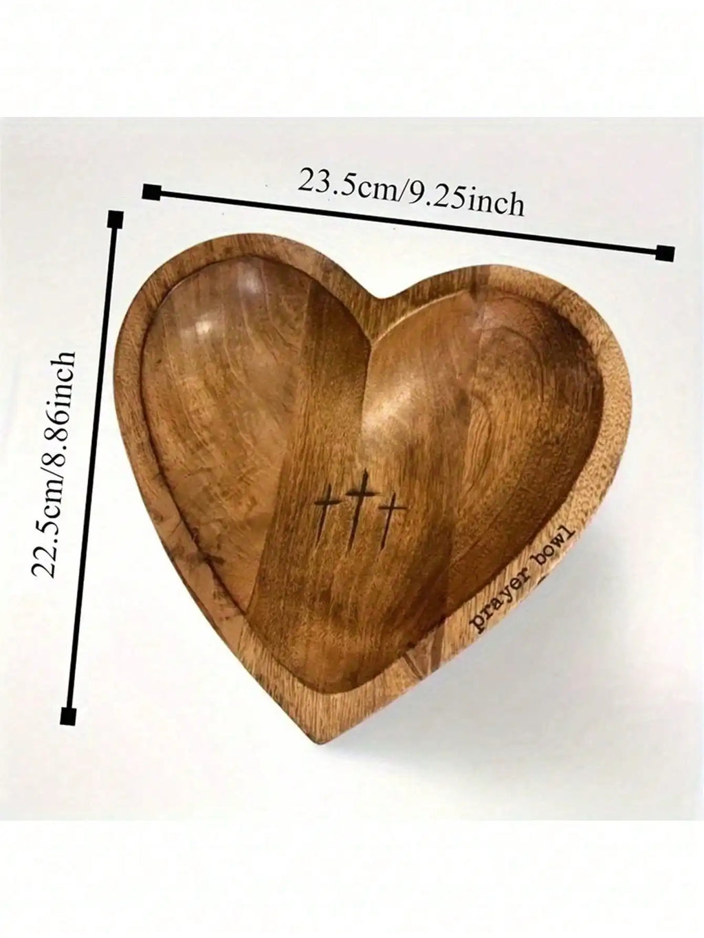 Heart-shaped Prayer Bowl Cross Engraved Home Decor Living Room Dining Qme