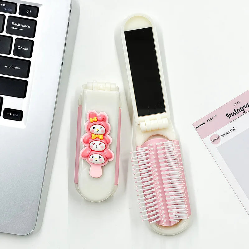 Hello Kitty Portable Folding Air-cushion Comb Women Massage Makeup Qme