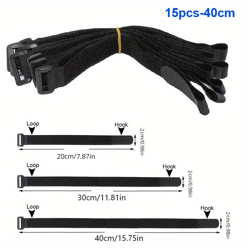 Reusable Strap - High Quality Multi Purpose High Quality Hook and Loop Safety Belt Qme 15pcs-40cm