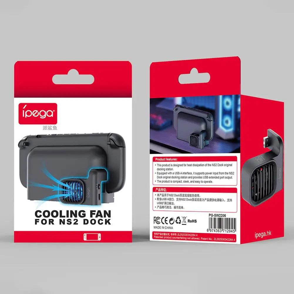 1PC For Switch2 Dock Cooling Fan with 2-Speed Adjustment Console Dock Cooler Host Heat Sink for Nintendo Switch2 Qme