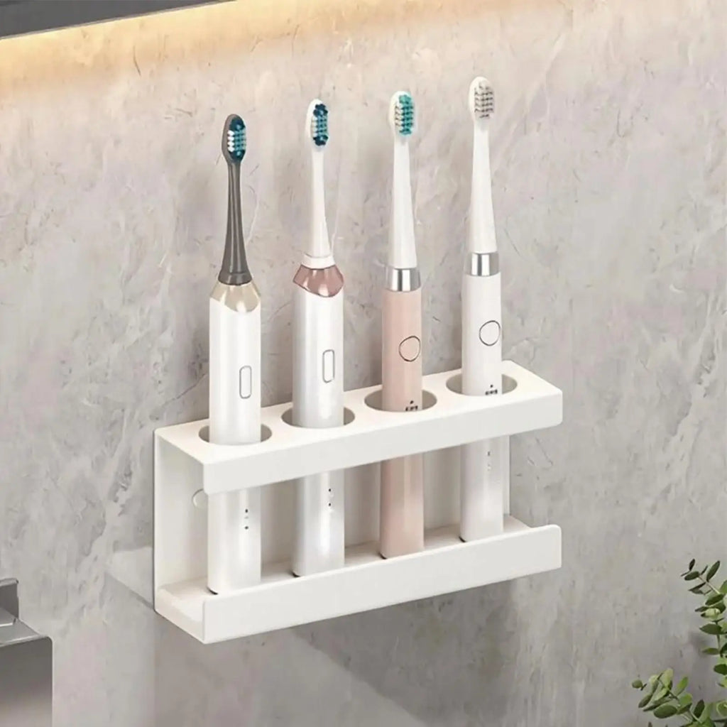 Electric Toothbrush Holder 4-Slot No Drilling Stand With Diatomite Base Bathroom Toothbrush Holder Storage Rack For Toothpaste Qme