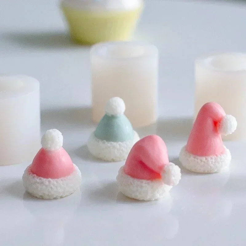 Handmade Molds Creative Christmas Hat Candle Silicone Mold DIY Geometry Candle Making Resin Soap Mold Christmas Gifts Decor Qme