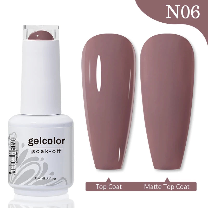 Arte Clavo15ml Gel Nail Polish Art Nude Colors Colorful Soak Off UV Qme N06