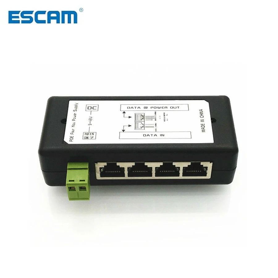 4 Ports 8 portsPoE Injector PoE Power Adapter Ethernet Power Supply Pin 4,5(+)/7,8(-) Input DC12V-DC48V for IP Camera Qme 4 ports China Mainland