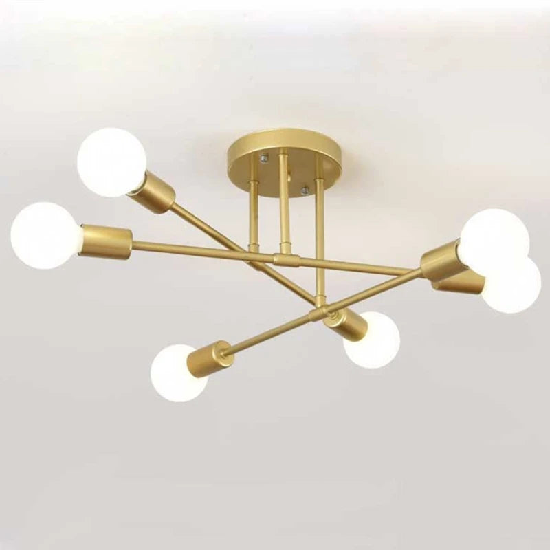 Nordic Minimalist Pendant Light Ceiling Lamp LED Chandelier Suitable for Bedrooms Living Rooms Black Gold Lighting Decoration Qme