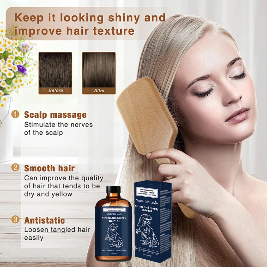 Strong & Sturdy Hair Oil with Hyaluronic Acid, Olive & Coconut Oils for Moisturized, Soft & Shiny Hair Qme