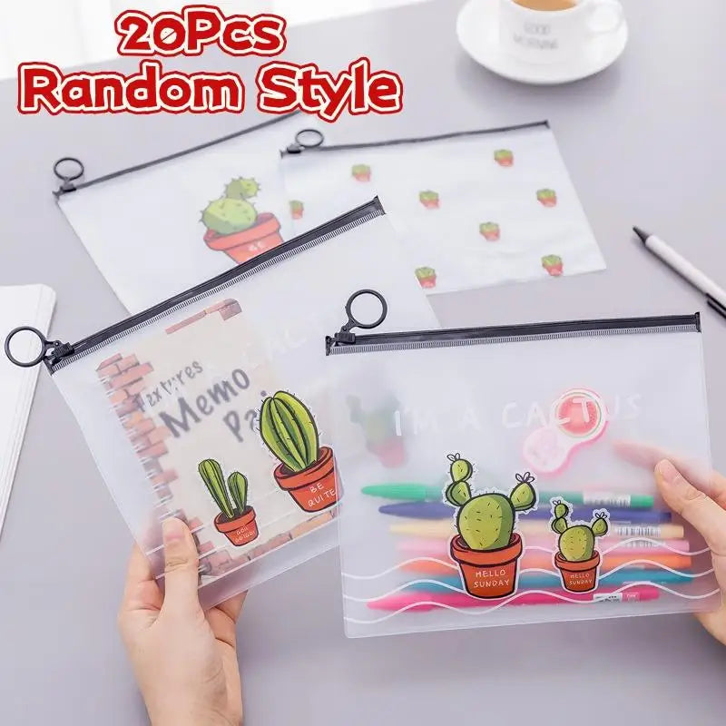 20 Waterproof Storage Pen Bag Makeup Wash Pouch Clear PVC Women's Qme A1