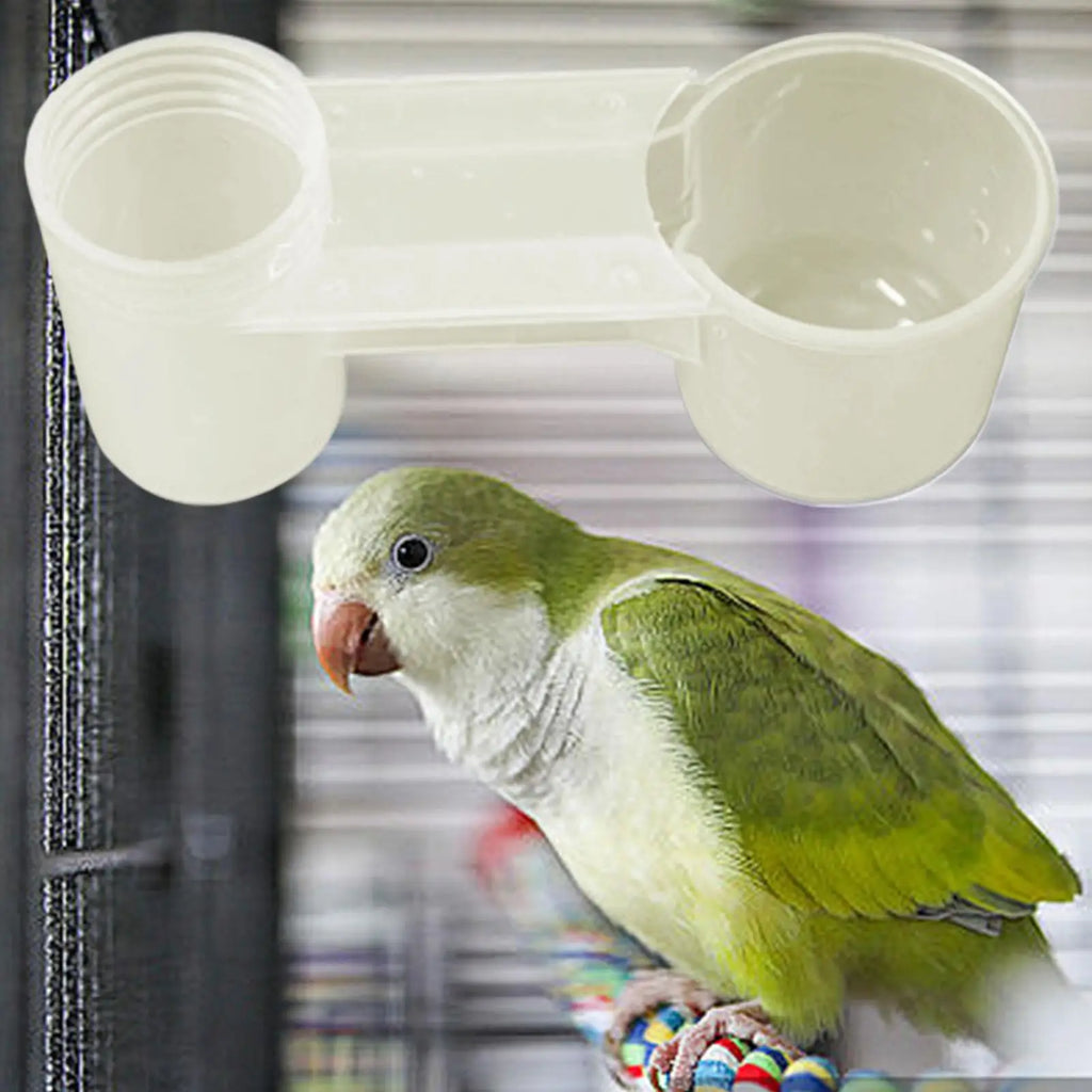 NEW Bird Waterer Drinker Feeder Water Clip For Parrots Double-Port Transparent Supplies Dispenser For Chicken Finches Parakeet Qme