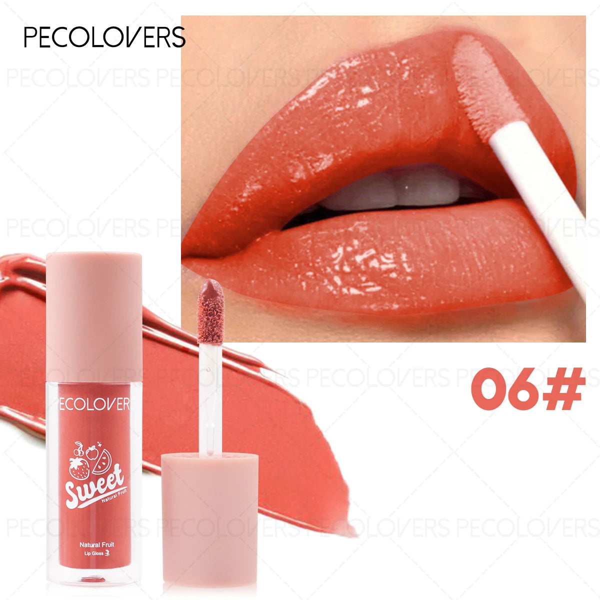 Fruit Flavor Lip Gloss Hydrating Non-sticky Lipstick Dry Lips Vibrant Qme 06