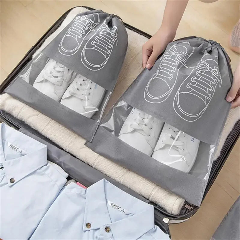 5 Shoes Storage Bag Closet Organizer Non Woven Travel Portable Qme