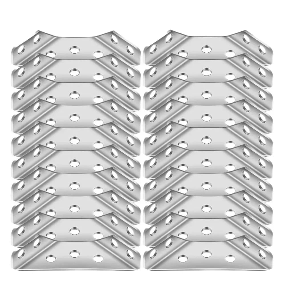 100Pc-12Pc Stainless Steel Angle Bracket Universal Furniture Right Angle Fixed Bracket Cabinet Trapezoidal Layer Board Connector Qme 40PCS