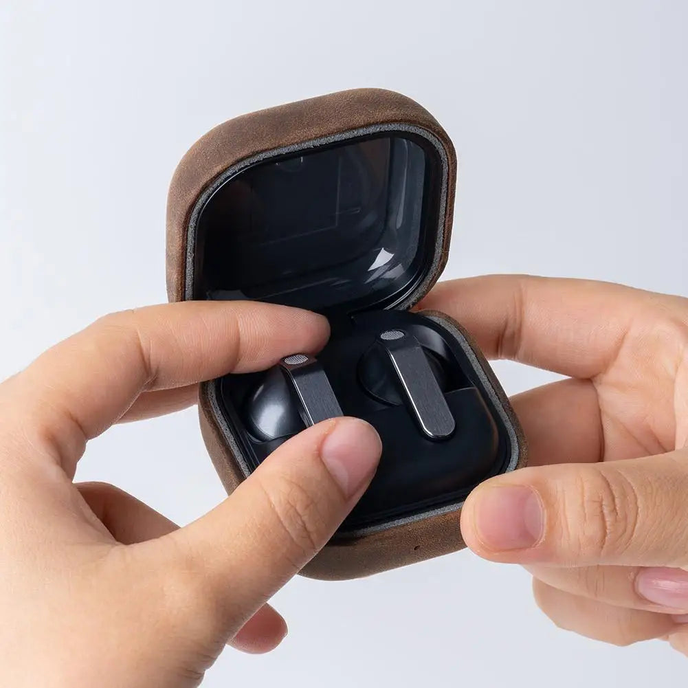 for Samsung Galaxy Buds 4 Pro Leather Headphone Protective Case With Shock-absorbing Full Cover Shell Qme