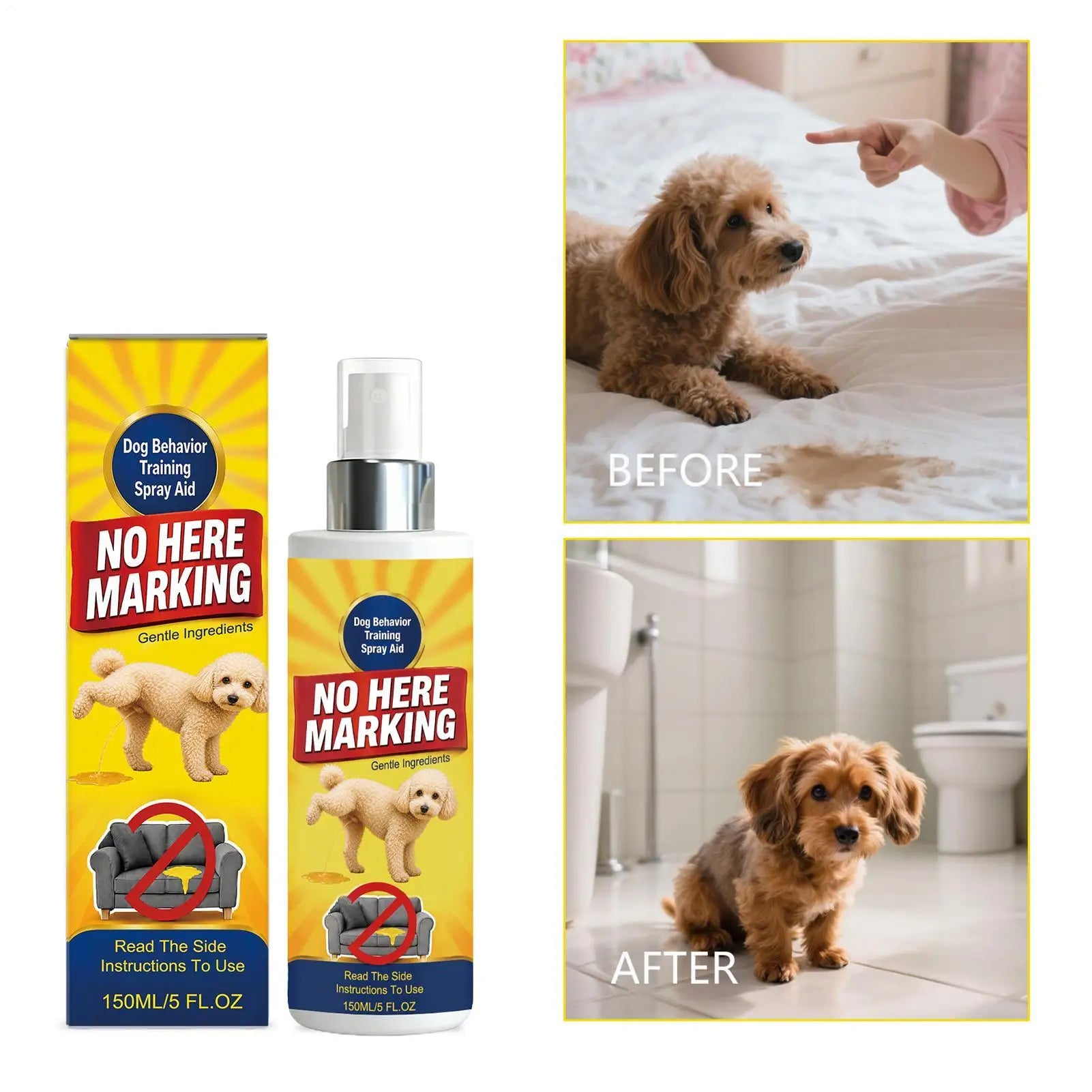 Dog Potty Training Spray Good Behavior Guide Solution 150ml Puppy Toilet Potty Training Spray for Indoor Outdoor Bedroom Travel Qme