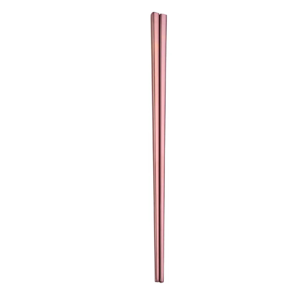 1Pair Stainless Steel Colorful Length Chopsticks Household Anti-slip Round Metal Chop Sticks Protable Outdoor Picnic Tableware Qme
