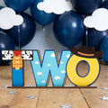 1SET 2D Western Cowboy Style "ONE" Letter Wooden Desktop Decoration, Birthday Party Desktop Decoration Qme Default Title