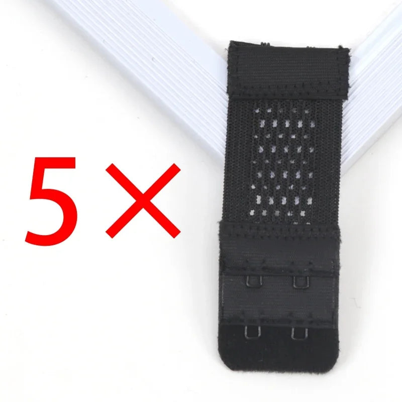 Bra Extender Women's Elastic Extension Strap Hook Clip Expander Qme black one size