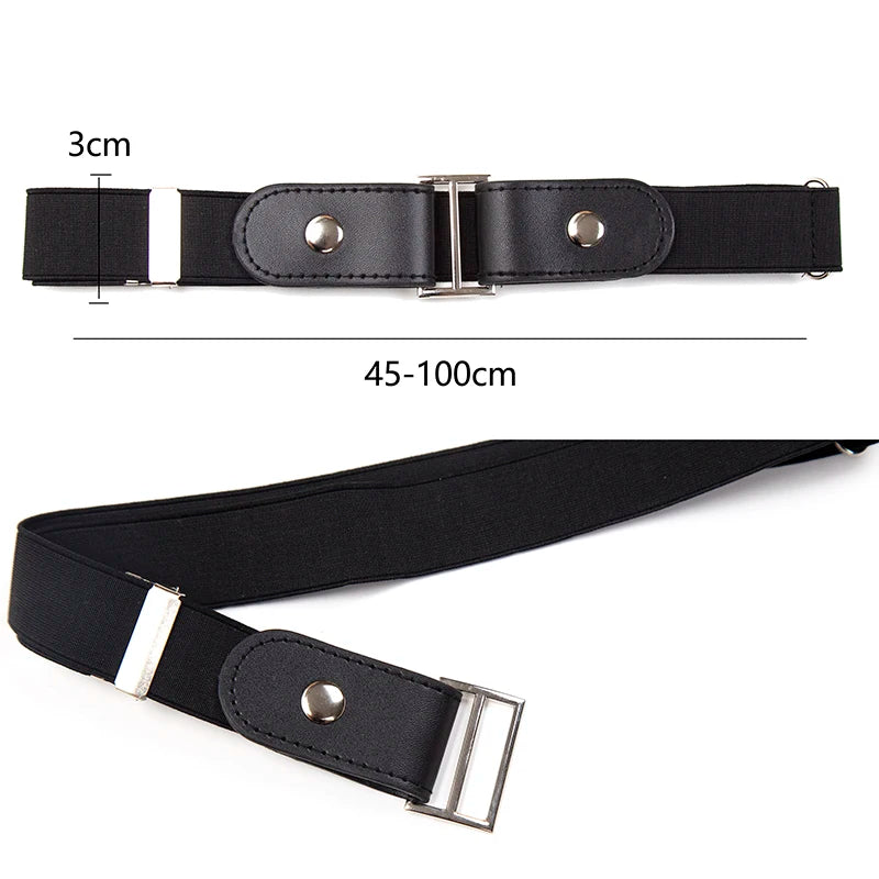 Elastic Invisible Belts Women Buckle-free Jeans Without Buckle Easy Qme
