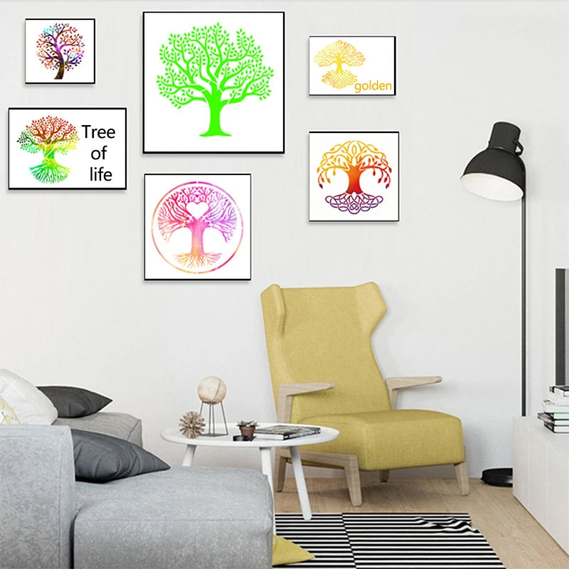 Reusable Tree Stencils Life Stencil Painting Wood Airbrush Drawing Qme