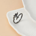 Korean Fashion Simple Couple Rings For Women Men Couple Goth Ring Punk Vintage Evil Wings Opening Finger Ring Jewelry Gifts Qme black resizable