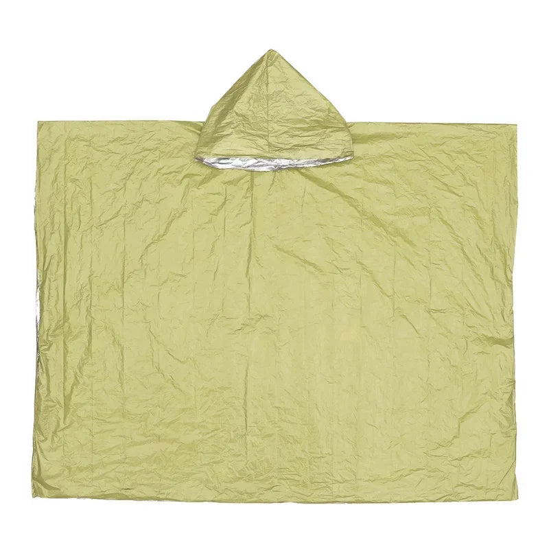 Emergency Poncho, Waterproof Raincoat, Rainwear Blanket, Cold Insulation, Survival Camping Equipment, Men Waterproof Qme