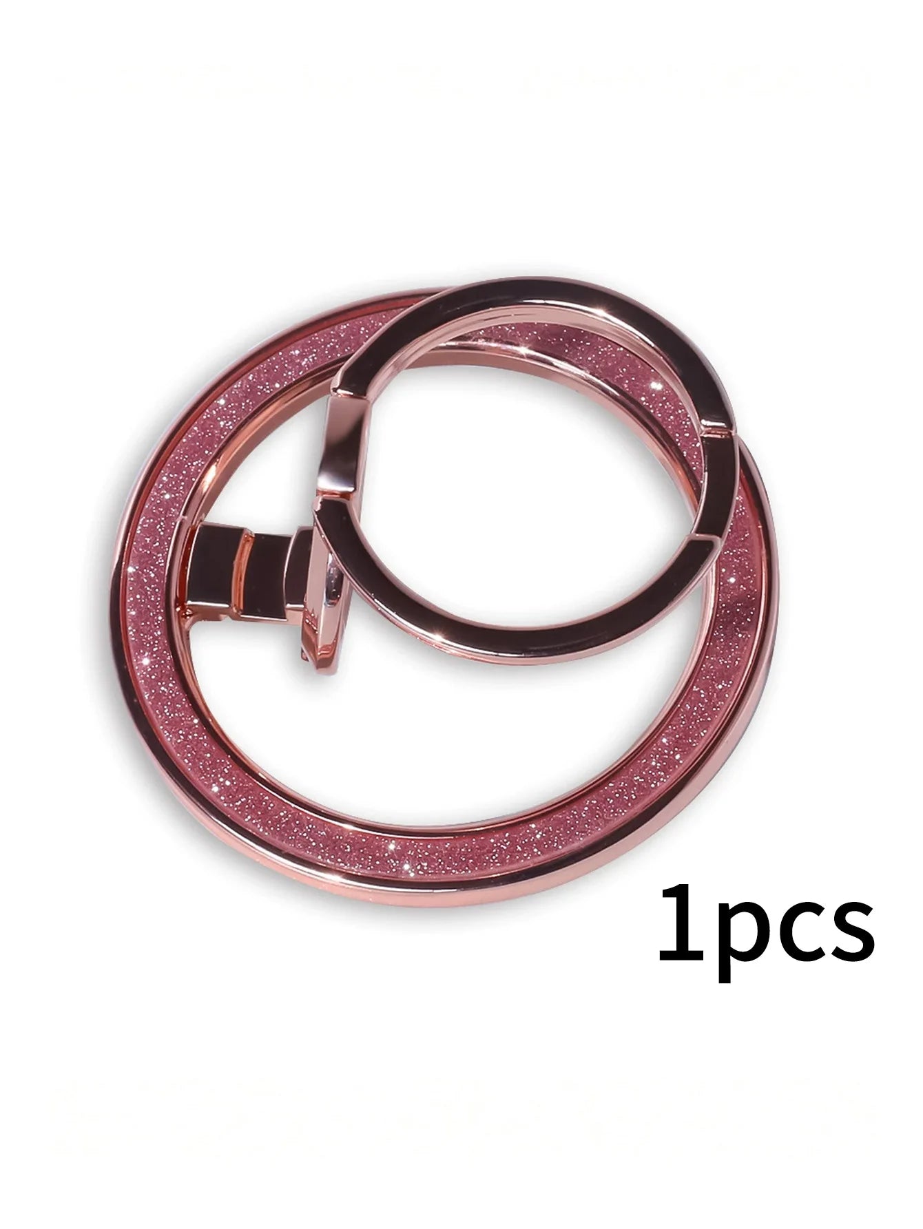 Ring-shaped Magnetic Phone Holder Zinc Alloy Double-ring Foldable Qme Rose
