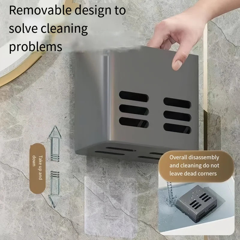 Wall-Mounted Plastic Organizer with Compartments for Pens, Makeup Brushes, Stationery, and Tools - Home Office Storage Solution Qme