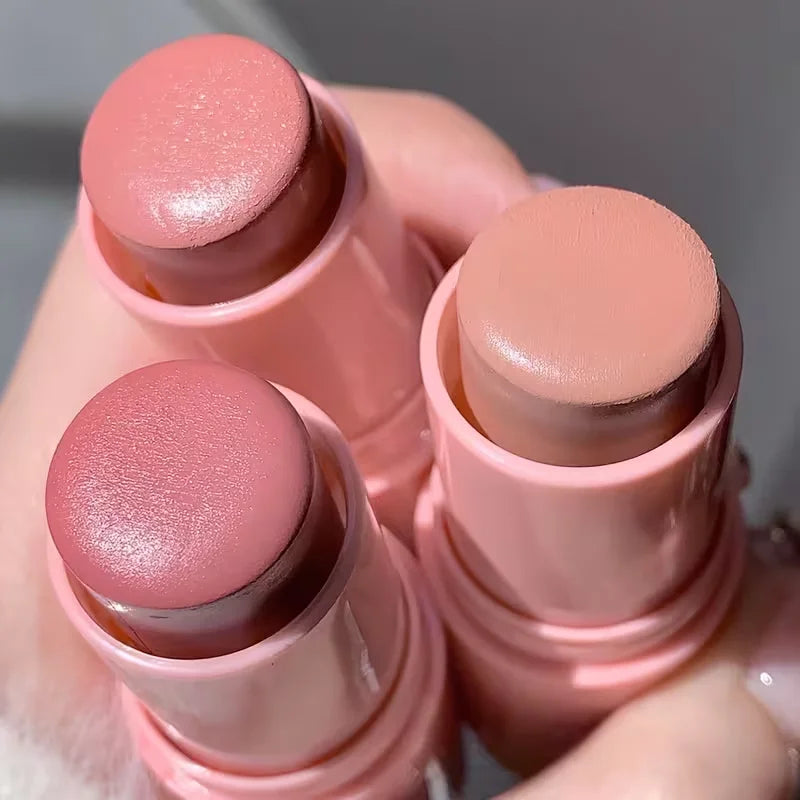 3 In 1 Multifunctional Blush Stick, Natural Matte Nude Makeup Brightening Skin Tone Makeup Stick, For Daily Face Makeup Qme