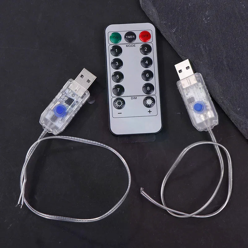 4 5V LED Strips Light Remote Controller USB Circuit Board Christmas Qme
