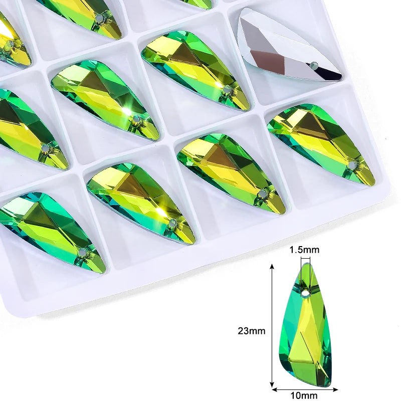 Crystal Multi -shape Pendants Shiny Single Hole Glass Beads For Jewelry Making Supplies Earring Necklace Jewelry Accessories Qme 6-12pcs