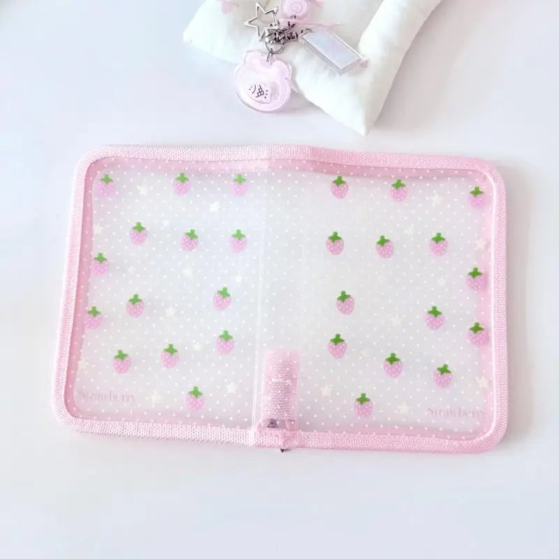 Cute Clover Strawberry Wings Stationery Storage Folder A6 Twill Qme A1
