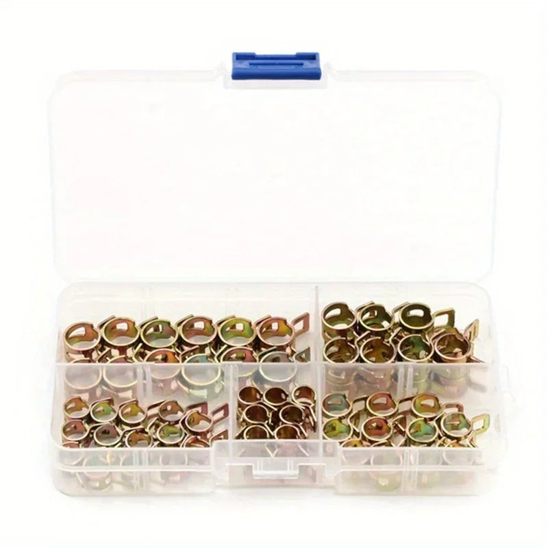 75pcs Color-Plated Zinc Hose Clamps - Secure Fitting for Acrylic, Filter Barrels, Hoses & Water Outlet Pipes Qme