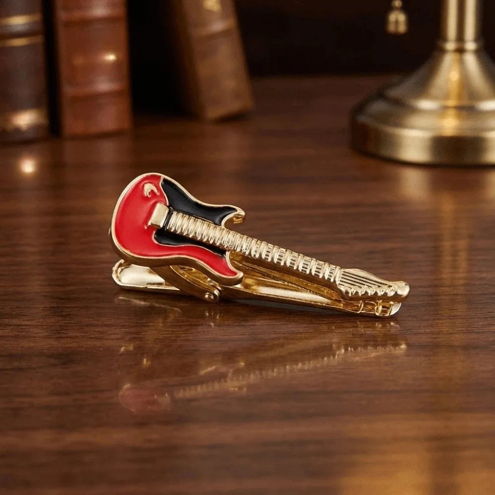 Creative Instrument Guitar Tie Clip Punk Hip Hop Music Seriestie Pin Qme
